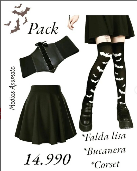 Combo Halloween, tres prendas, para tu outfit de fiesta