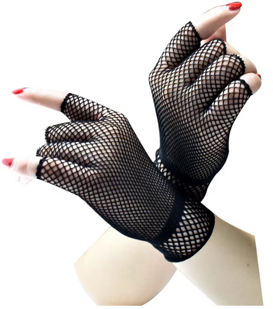 Guantes de Red y de tela en Negro y fucsia