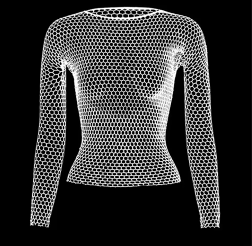 Poleras y Top de Malla Hoyo Grande y Pequeños.