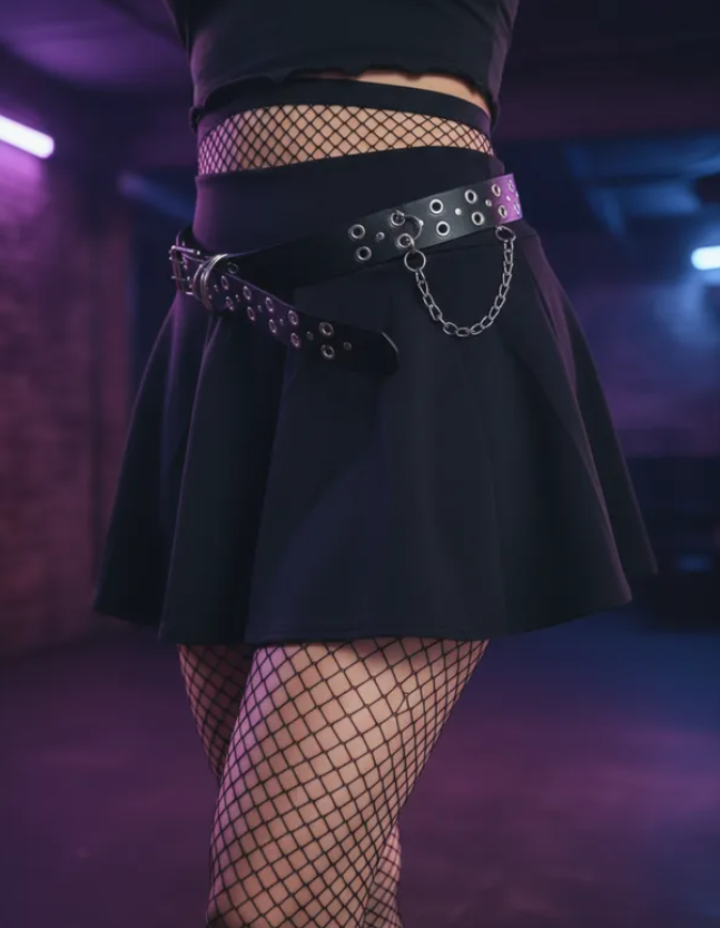 COMBO falda negra, cinturón, pantys y bucanera; elige tu combinación