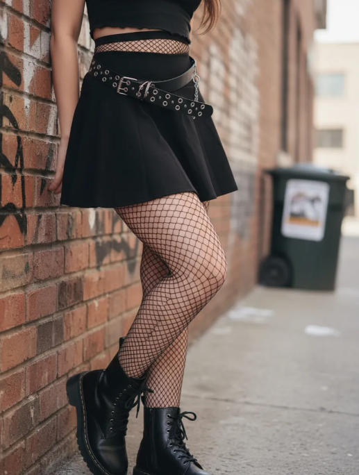 COMBO falda negra, cinturón, pantys y bucanera; elige tu combinación