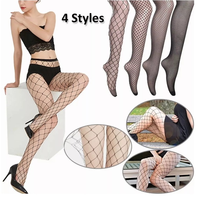 Combo Vestido Negro Goth y Pantimedias sin diseño de Hoyos