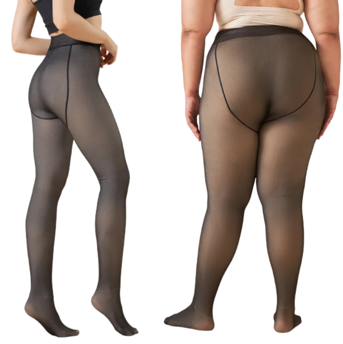 Pantys Efecto Piel, Beige y Blanca todas con chiporro ideal para otoño y el invierno, tus piernas estarán abrigadas y protegidas del frio