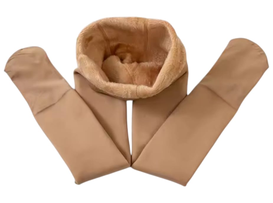 Pantys Efecto Piel, Beige y Blanca todas con chiporro ideal para otoño y el invierno, tus piernas estarán abrigadas y protegidas del frio