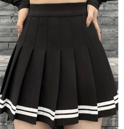 falda plisada negra con diseño, góticos, calavera, dark