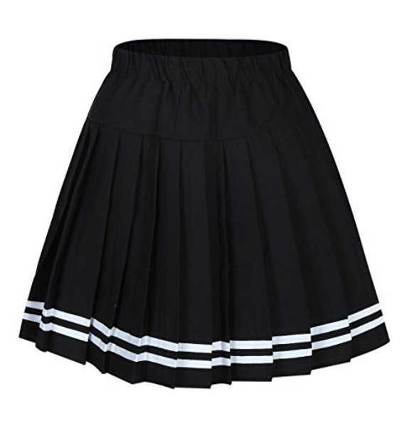 falda plisada negra con diseño, góticos, calavera, dark