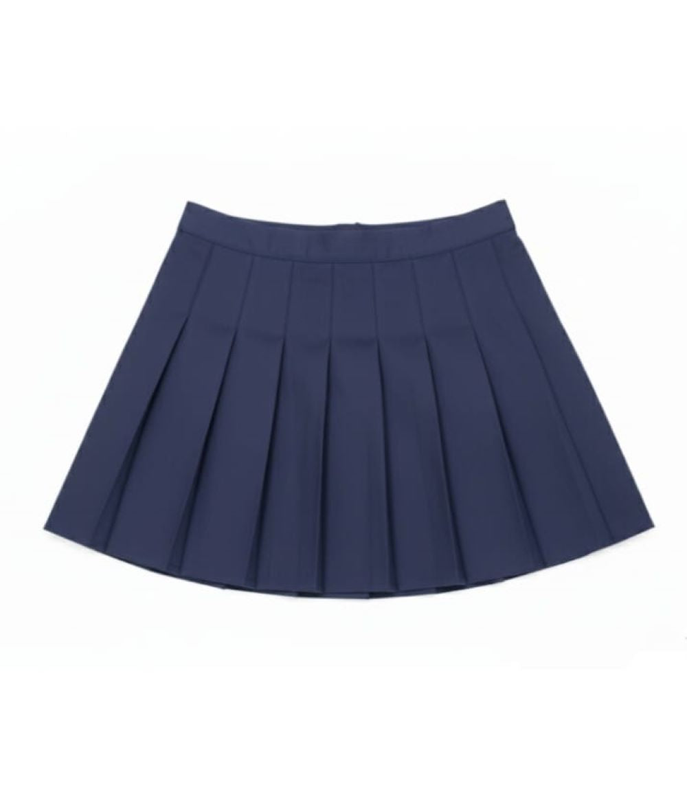 Faldas Plisadas Escolar Estilo Coreano Gris y Azul Oscuro + Pantys Media de Obsequio