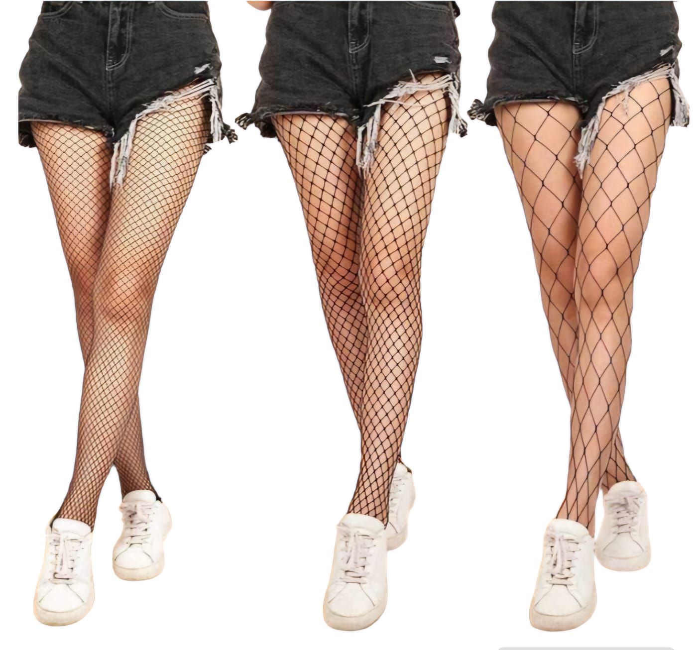 Panty de Malla sin Diseños de Hoyos Pequeño, Mediano, Grande y Extra Grandes, estilo Juvenil, Dark