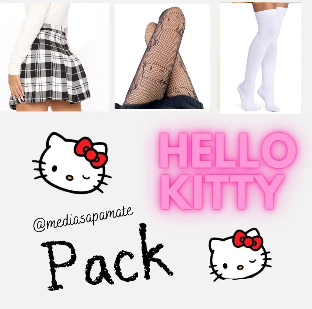 PACK Kuromi o kitty, bucanera, Falda y Una panty de Kuromi o de kitty