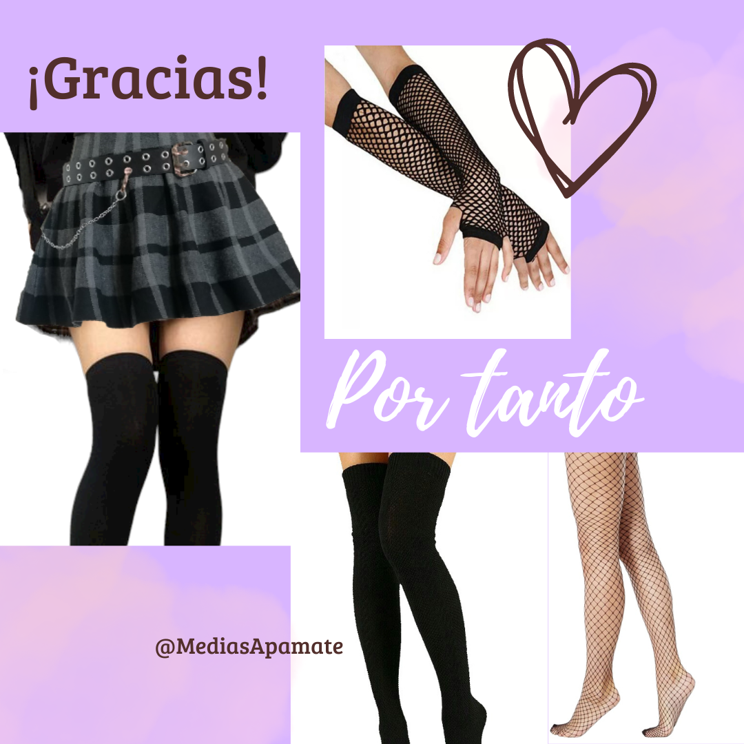 Combo Falda Cuadrille, Guante, panty de red y bucanera la Promo ideal para ti