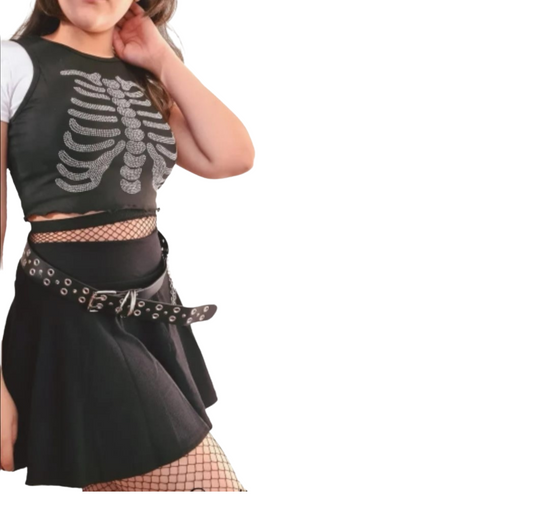 Venta al por Mayor de Falda Lisa Negro, paquete de 6 prendas, estilo dark