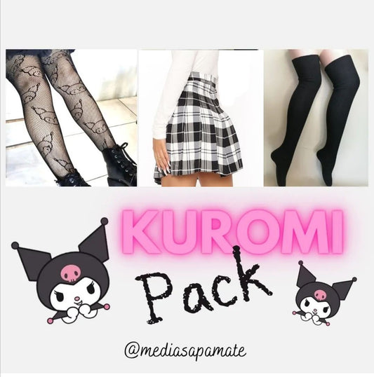 PACK Kuromi o kitty, bucanera, Falda y Una panty de Kuromi o de kitty