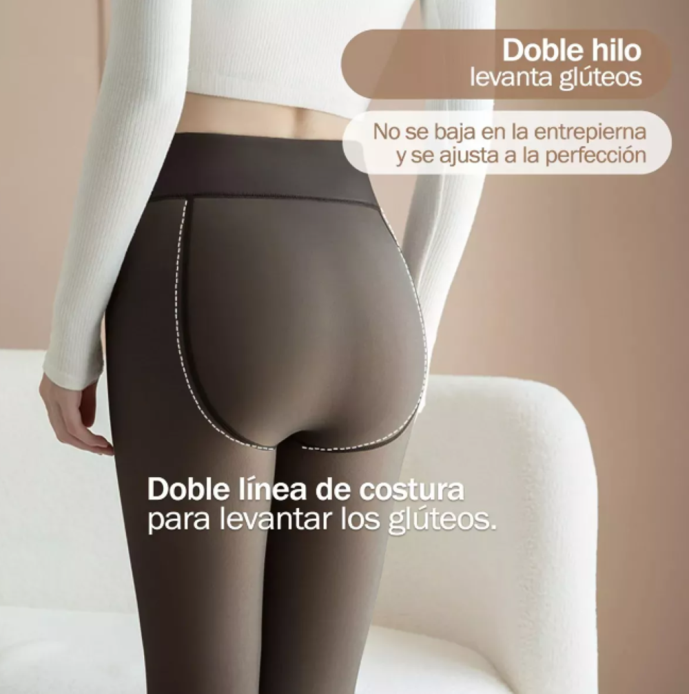 Calza Efecto Piel y calza con brillo de polar, ideal  para otoño y el invierno,