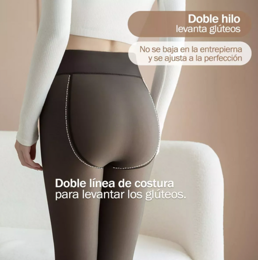 Calza Efecto Piel y calza con brillo de polar, ideal  para otoño y el invierno,