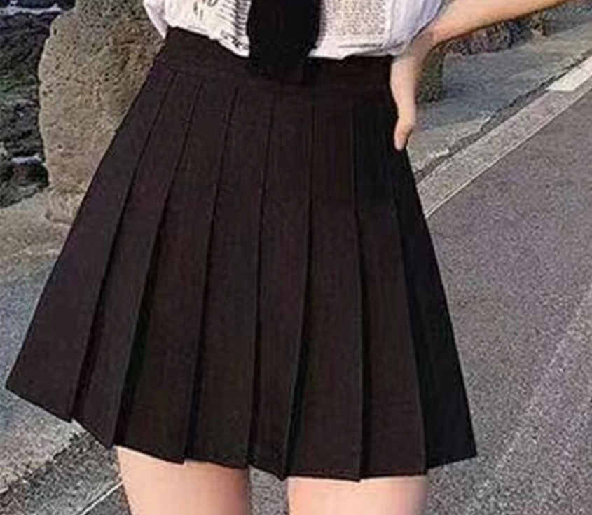 falda plisada negra con diseño, góticos, calavera, dark