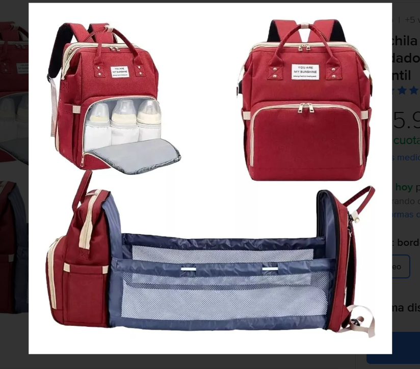 Pack Pañalera multiuso con ayudante Caminador para bebé