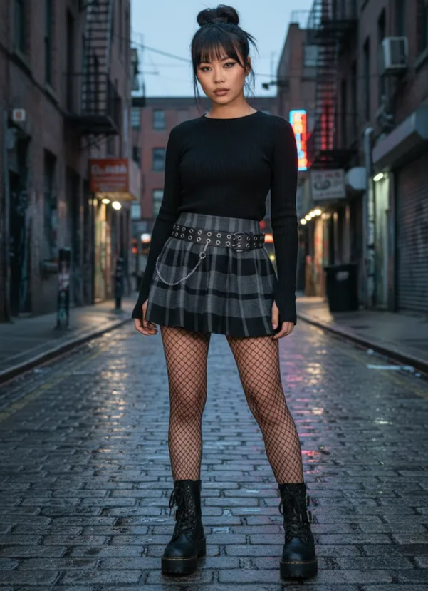 Faldas Cruadrille Elasticadas, moda kawaii, juvenil