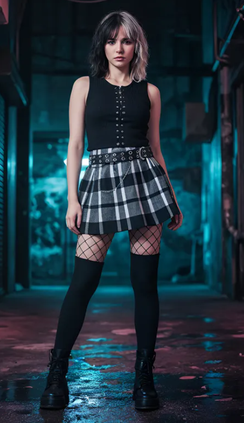 Faldas Cruadrille Elasticadas, moda kawaii, juvenil