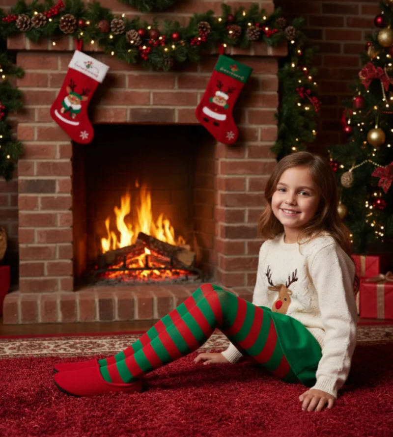 Pantys Navideñas para Niños y Niñas edad de 4 a 8 años