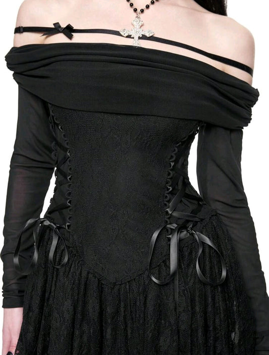 Vestido Gótico de encajes + Liga de encaje.