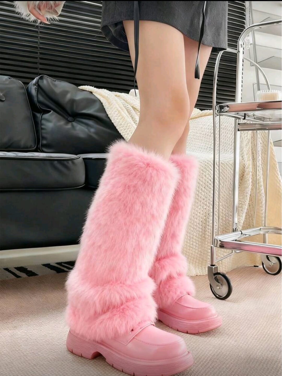 POLAINAS PELUDAS ESTILOS YK2 GÓTICO Y KAWAII