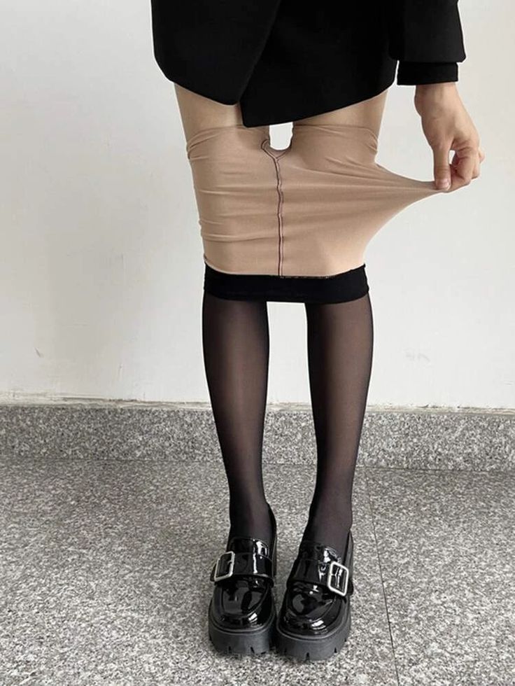Pantys Efecto Piel, otoño, sin forro de chiporro, para temperaturas otoñales