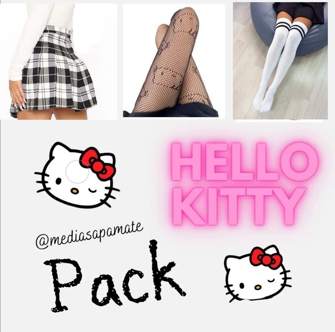 PACK Kuromi o kitty, bucanera, Falda y Una panty de Kuromi o de kitty