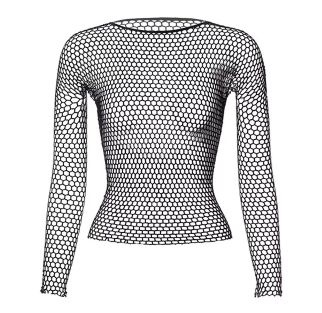 Poleras y Top de Malla Hoyo Grande y Pequeños.