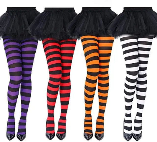 Pantys Rayadas, para resaltar en tus fiestas , Navidad, Cosplay,Halloween