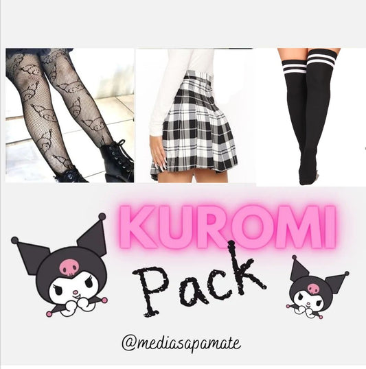PACK Kuromi o kitty, bucanera, Falda y Una panty de Kuromi o de kitty